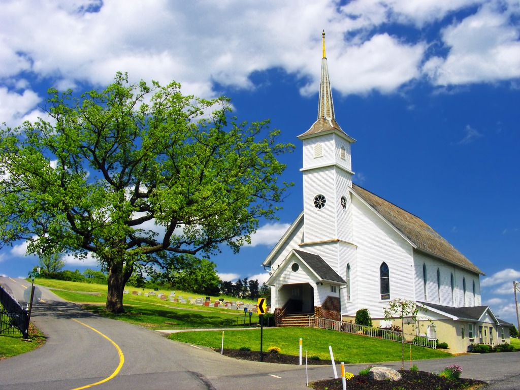 Saint Matthew's Church, Kunkletown, Monroe County jigsaw puzzle in Puzzle of the Day puzzles on TheJigsawPuzzles.com
